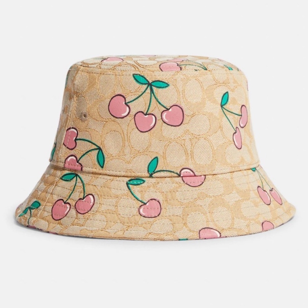 Coach Hat Signature Heart Cherry Print